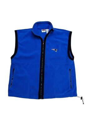 VINTAGE 90s New England Patriots NFL Fleece Football Retro Vest Mens Large